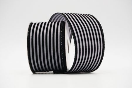 Striped Wired Ribbon_KF6685GC-50-53_Black
